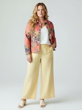 VINTAGE SUSAN GRAVER Floral Jean Jacket